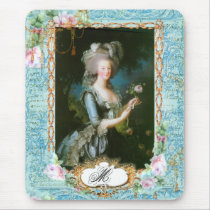 Marie Antoinette with Pink Roses and Lace Mouse Pad