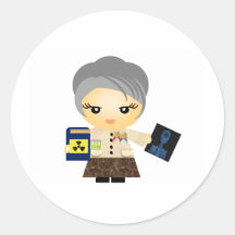 Marie Curie Round Stickers