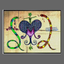 Marie Laveau Voodoo Vévé postcards