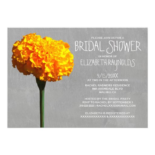 Marigold Bridal Shower Invitations