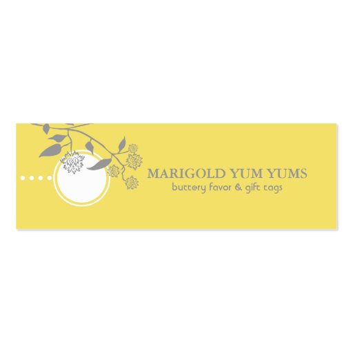 Marigold Favor Tags Skinny Profile Cards Business Cards (back side)