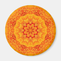 Marigold Mandala Fridge Magnets