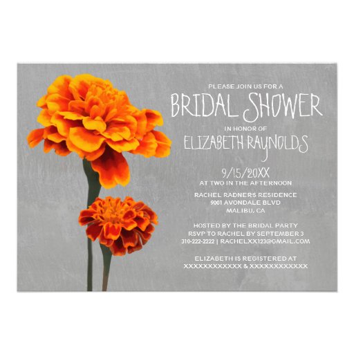 Marigolds Bridal Shower Invitations