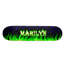 Marilyn green fire Skatersollie skateboard.