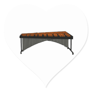 Marimba Design Graphic 1 Heart Sticker