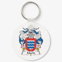 Marin Family Crest keychains by coatsofarms Marin Family Crest keychains