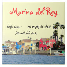 Marina del Rey Fishing Haiku Decorative Tile