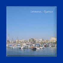 Marina in Larnaca, Cyprus magnets