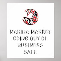 Marina Market Going Out Of Business SALE Posters