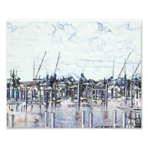 Marina Solarized Invert Boat Photograph