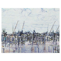 Marina Solarized Invert Boat Photograph Full Color Flyer