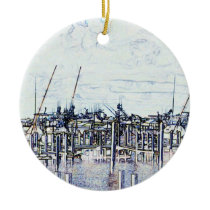 Marina Solarized Invert Boat Photograph Christmas Ornaments