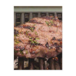 Marinated Steak On Grill postcards