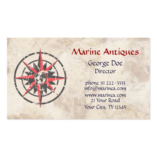 Marine Antiques Business Cards (front side)