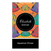 Marine Aquarium Colorful Tropical Fish Pattern Business Card Templates