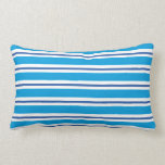 Marine Blue Summer Stripes American MoJo Pillow pillows