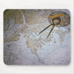Marine chart and compass, divider mousepads