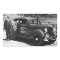 Marine City's First Police Car Rectangular Stickers