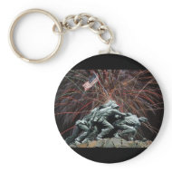 Marine Corp War Memorial with Fireworks keychain