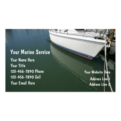 Marine Service Business Cards (front side)