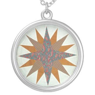 Mariner&#39;s Compass Quilt (4) Necklace