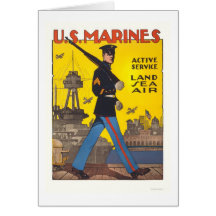 Marines - active service - land, sea, air cards