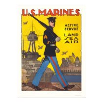 Marines - active service - land, sea, air posters by lc_wpa Marines - active service - land, sea, air posters