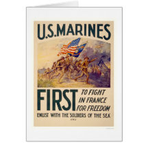 Marines - First to Fight in France for Freedom Card