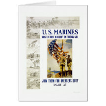 Marines - First to Hoist Old Glory on Foreign Soil Greeting Card