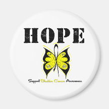 Mariposa de la esperanza del cáncer de vejiga iman de frigorífico