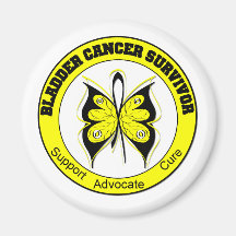 Mariposa del superviviente del cáncer de vejiga imán para frigorifico