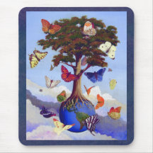 Mariposa espiritual Mousepad de la tierra de Ana H Alfombrilla De Ratones