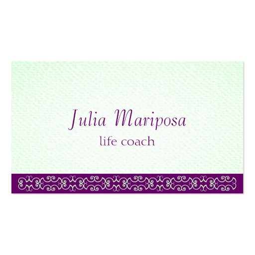 Mariposa Greens Violets Textured Look Business Cards