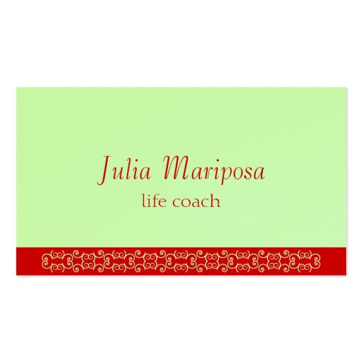 Mariposa II Card Business Card Templates (front side)