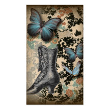 Mariposa sofisticada del zapato del cordón de Parí Tarjetas De Negocios