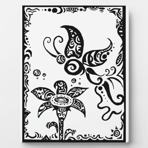 mariposa flor cernido que vuela tribal arte negro blanco blanco y ...