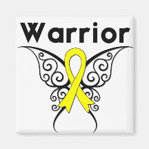 Mariposa tribal del guerrero del cáncer de vejiga imanes de nevera