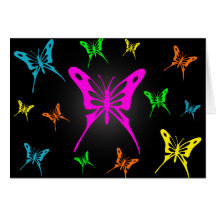 Mariposas coloridas tarjeta