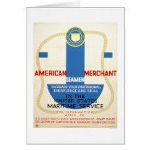 Maritime Service Recruiting Poster - WPA Greeting Cards