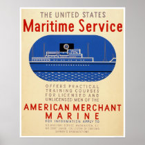 Maritime Service - Side View of Ship - WPA Print