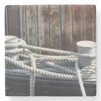 Maritimes rope of a ship stone coaster