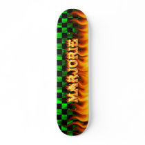 Marjorie skateboard fire and flames design