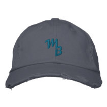 Mark Barnhill Logo Ball Cap Blue embroidered hats