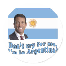 Mark Sanford Don't Cry for Me I'm in Argentina stickers by Scarebaby Mark Sanford Don't Cry for Me I'm in Argentina stickers