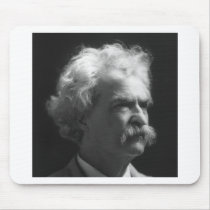 Mark Twain portrait Mouse Pads
