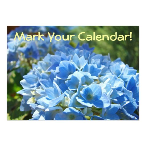 Mark Your Calendar! Invitation Cards Hydrangeas 5" X 7" Invitation Card