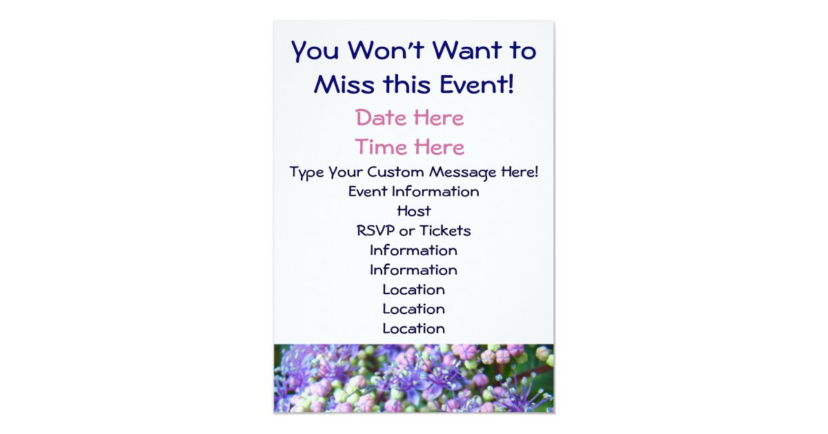 Mark Your Calendar! Invitation Cards Hydrangeas Zazzle