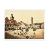 Market place and Bismarck's Fountain, Jena, Thurin Post Card