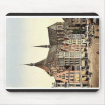 Market place and Marien Church, Rostock, Mecklenbu Mousepad