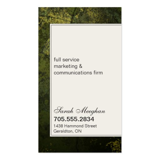 Marketing Business Card Modern Dark Green Texture (back side)